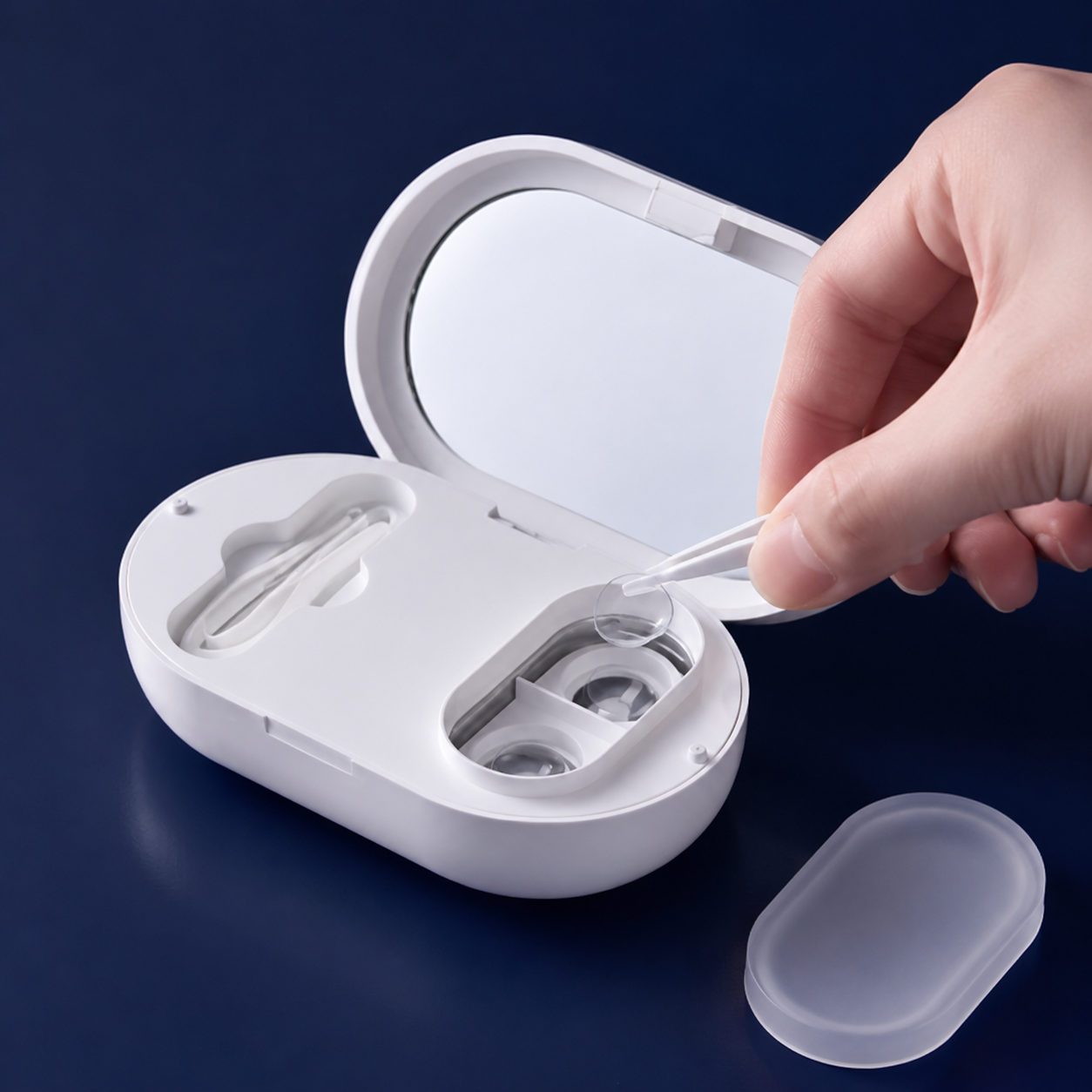 Place lenses in basket